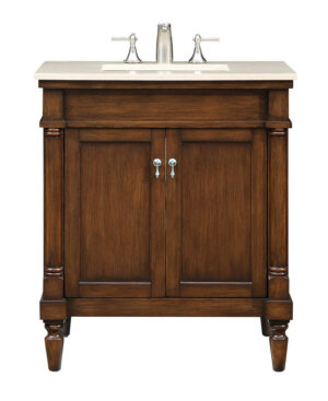 30 In. Single Bathroom Vanity Set In Brown