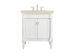 30 inch Single bathroom vanity in antique white