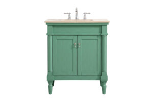 30 inch Single bathroom vanity in vintage mint