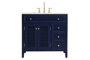 36 inch Single bathroom vanity in Blue