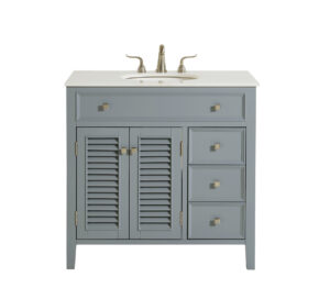 36 In. Single Bathroom Vanity Set In Grey