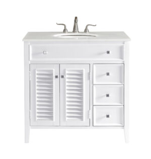 36 In. Single Bathroom Vanity Set In White