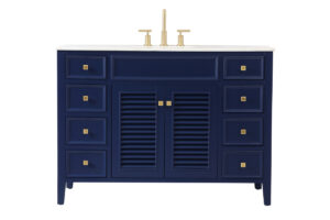 48 inch Single bathroom vanity in Blue