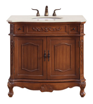 36 In. Single Bathroom Vanity Set In Brown