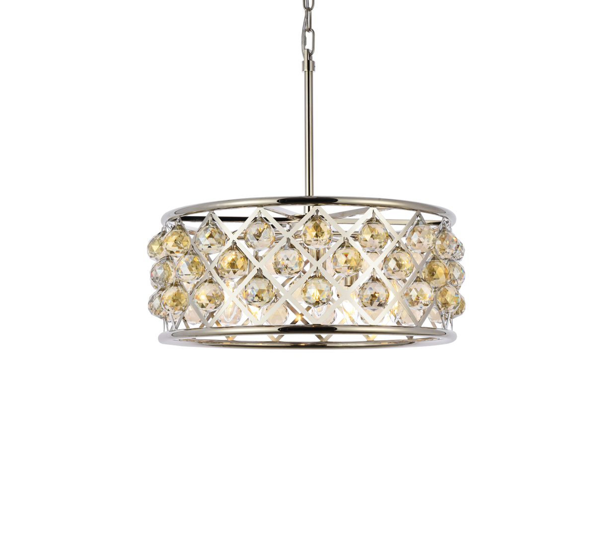 Madison 5 light polished Nickel Chandelier Golden Teak (Smoky) Royal Cut Crystal - Image 3