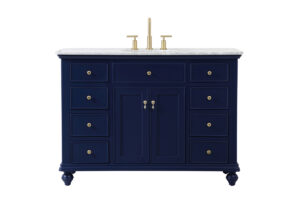 48 inch Single bathroom vanity in blue