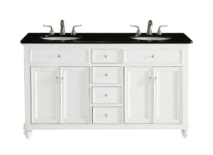 60 In. Double Bathroom Vanity Set In Antique White