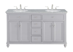 60 In. Double Bathroom Vanity Set In Light Grey