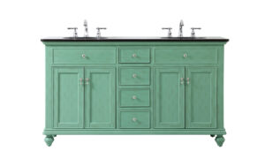60 inch double bathroom vanity in vintage mint