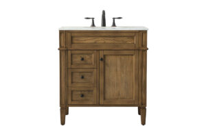 32 inch Single bathroom vanity in driftwood