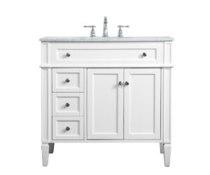 36 inch Single bathroom vanity in White