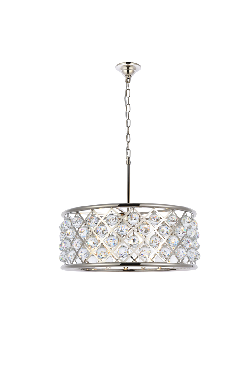Madison 6 light polished Nickel Chandelier Clear Royal Cut Crystal