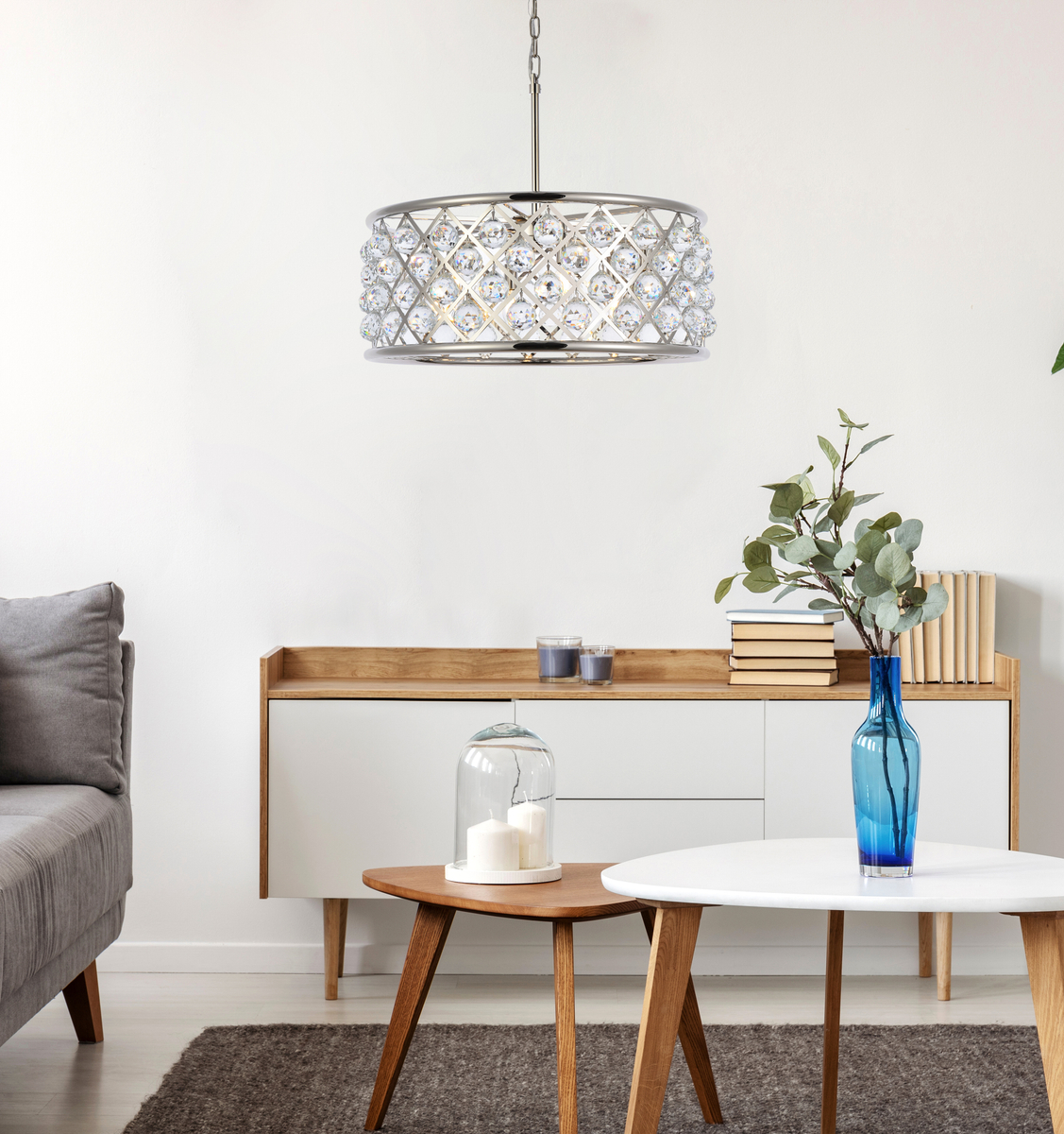 Madison 6 light polished Nickel Chandelier Clear Royal Cut Crystal - Image 2