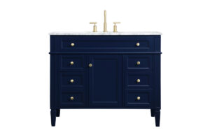 42 inch Single bathroom vanity in blue