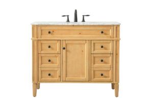 42 inch Single bathroom vanity in natural wood