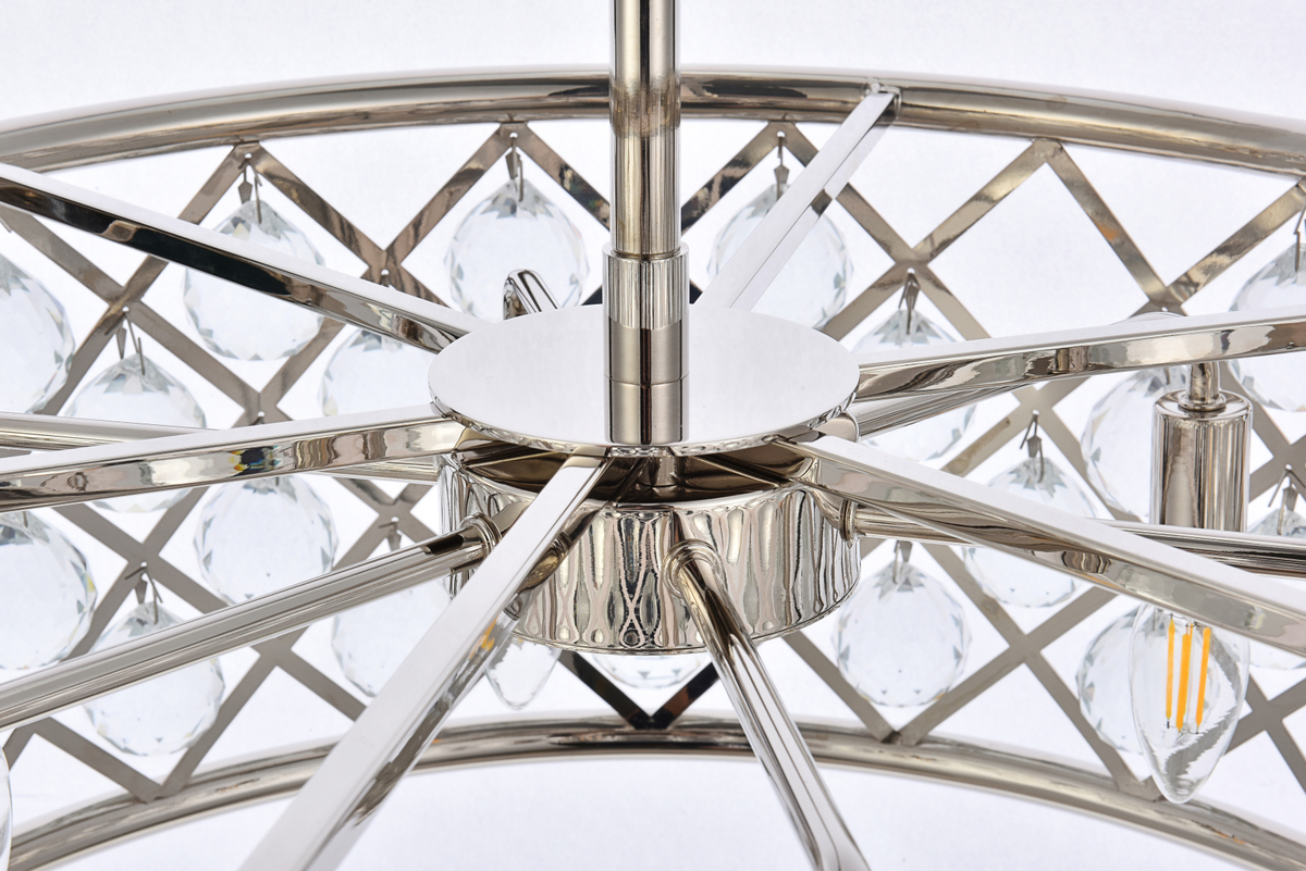 Madison 6 light polished Nickel Chandelier Clear Royal Cut Crystal - Image 5