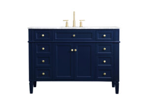 48 inch Single bathroom vanity in blue