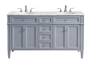 60 In. Double Bathroom Vanity Set In Grey
