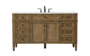 60 inch Single bathroom vanity in driftwood
