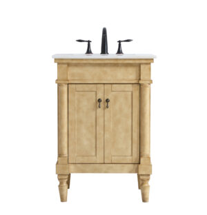 24 inch Single Bathroom Vanity in Antique Beige