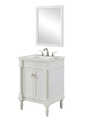24 In. Single Bathroom Vanity Set In Antique White