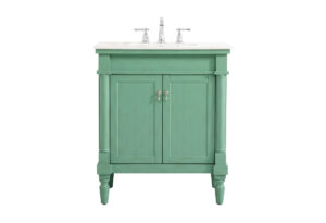 30 inch Single bathroom vanity in vintage mint