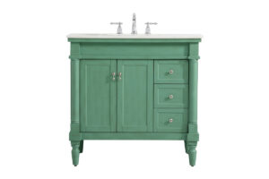 36 inch Single bathroom vanity in vintage mint