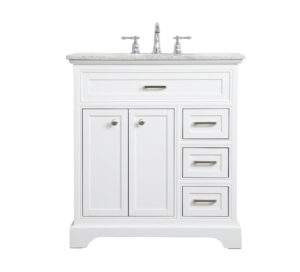 32 inch Single bathroom vanity in white