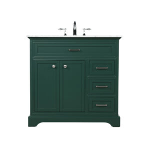 36 inch Single bathroom vanity in green