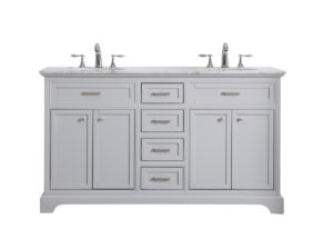60 In. Double Bathroom Vanity Set In Light Grey