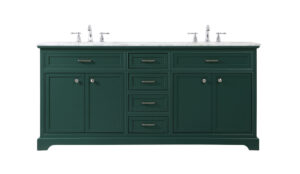 72 inch double bathroom vanity in green