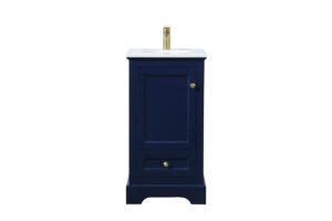 18 inch Single bathroom vanity in blue