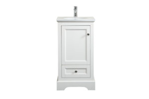 18 inch Single bathroom vanity in white