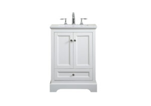 24 inch Single bathroom vanity in white