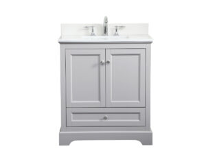 30 inch Single bathroom vanity in grey with backsplash