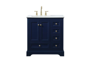 32 inch Single bathroom vanity in blue
