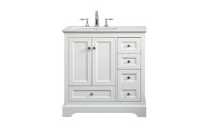 32 inch Single bathroom vanity in white
