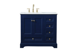 36 inch Single bathroom vanity in blue