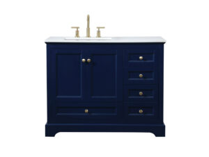 42 inch Single bathroom vanity in blue