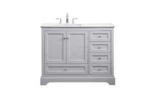 42 inch Single bathroom vanity in grey