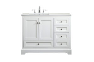 42 inch Single bathroom vanity in white