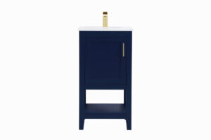 18 inch Single Bathroom Vanity in Blue