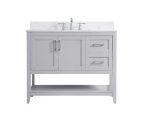 42 inch Single Bathroom Vanity in Grey with Backsplash