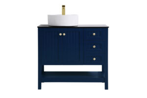 36 inch Vessel Sink Bathroom Vanity in Blue