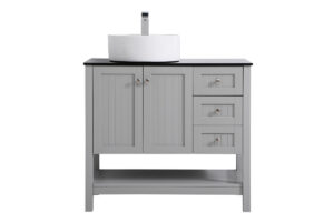 36 inch Vessel Sink Bathroom Vanity in Gray