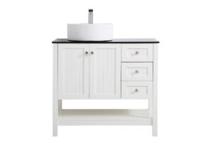 36 inch Vessel Sink Bathroom Vanity in white