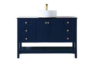 48 inch Vessel Sink Bathroom Vanity in blue