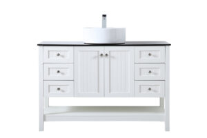 48 inch Vessel Sink Bathroom Vanity in white