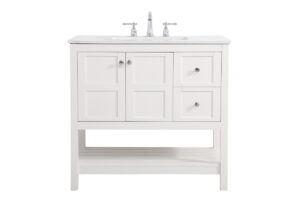 36 inch Single Bathroom Vanity in White