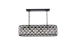 Madison 6 light Matte Black Chandelier Clear Royal Cut Crystal